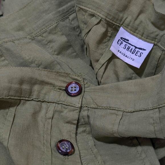 C.P. Shades Green Cotton Maxi Skirt Button Front Boho Lagenlook Medium - Picture 6 of 6